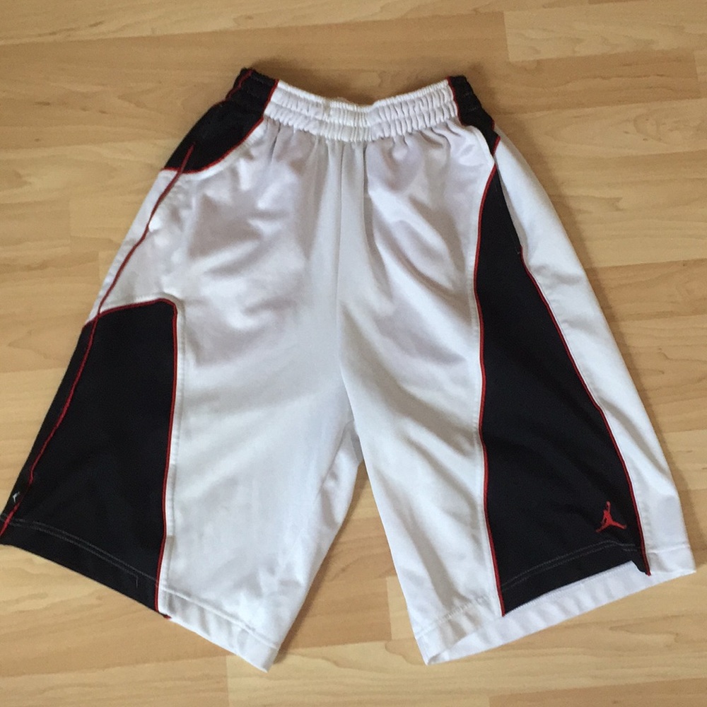 White/Black/Red Jordan shorts